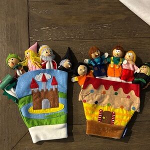 Imaginarium (2) Hand Puppets Wood and Cloth Toy